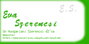 eva szerencsi business card